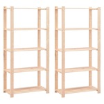 shumee Stojalo 5-nadstropno 2 kosa 80x38x170 cm trdna borovina 250 kg
