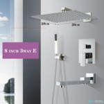 Podometni tuš panel iz medenine| Tuš panel EYN PT04042 (Širina glave: 20 cm, Spodnji izliv: Gibljiv)