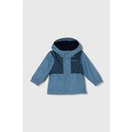 Jakna za dojenčka Columbia Rainy Trails Fleece - modra. Za dojenčke jakna iz kolekcije Columbia. Nepodložen model, izdelan iz vzorčastega materiala.
