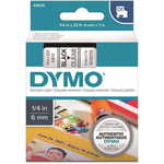 Dymo D1, 6mm/7m, trak za tiskanje nalepk, črn/prozoren (43610)