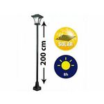 ZELUX vrtna stoječa solarna svetilka 200cm s pir senzorjem gibanja