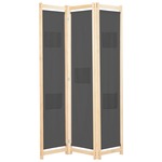 Paravan 3-delni 120x170x4 cm sivo blago