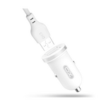 XO Polnilec za avto TZ08 2x USB 2,1A bel+ kabel USB-C