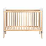 Bela/v naravni barvi otroška posteljica v borovem dekorju 60x120 cm Paris – Marckeric