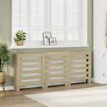 VIDAXL Pokrov za radiator rjav hrast 205x21,5x83,5 cm inženirski les