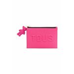 Denarnica Tous ženski, roza barva - roza. Mala denarnica iz kolekcije Tous. Model izdelan iz iz ekološkega usnja.