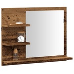 vidaXL Kopalniška omarica z ogledalom artisan hrast 60x10,5x45 cm