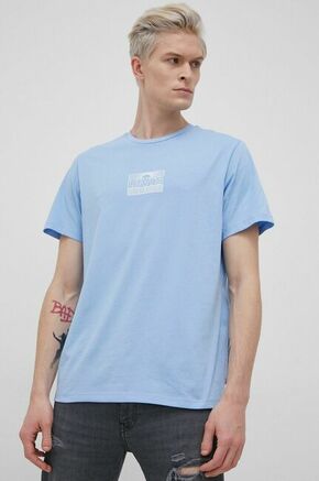 Bombažen t-shirt Levi's modra barva - modra. T-shirt iz kolekcije Levi's. Model izdelan iz tanke