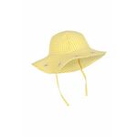 Otroški klobuk Konges Sløjd rumena barva - rumena. Otroške klobuk iz kolekcije Konges Sløjd. Model s širokim robom, izdelan iz vzorčastega materiala. Model ima zaščito pred soncem UPF 50+.