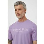 Bombažna kratka majica Marc O'Polo moški, vijolična barva - vijolična. Kratka majica iz kolekcije Marc O'Polo, izdelana iz tanke, elastične pletenine. Model iz zračne bombažne tkanine.