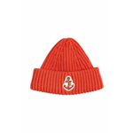 Otroška bombažna kapa Mini Rodini rdeča barva - rdeča. Otroški kapa iz kolekcije Mini Rodini. Model izdelan iz pletenine z nalepko.