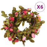 vidaXL Girlanda iz umetnega cvetja 6 kosov rožnata 250 cm