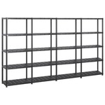 shumee Regal s policami 5-nadstropni črn 284x38x170 cm plastika