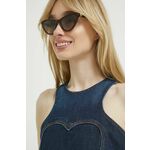 Sončna očala Love Moschino ženski, rjava barva - rjava. Sončna očala iz kolekcije Love Moschino. Model z enobarvnimi stekli in okvirji iz plastike. Ima filter UV 400.