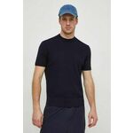Kratka majica Armani Exchange moški, mornarsko modra barva - mornarsko modra. Kratka majica iz kolekcije Armani Exchange, izdelana iz debele, elastične pletenine. Model iz izjemno udobne bombažne tkanine.