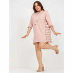 RELEVANCE Ženska bombažna obleka plus size TANZY pink RV-SK-7784.05P_386889 Univerzalni