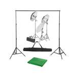 vidaXL Fotografski studijski komplet s svetilkami in ozadjem