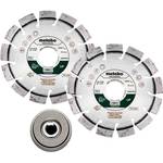 Metabo KOMPLET: 2X DIAMANTNE REZALNE PLOŠČE 115X22,23MM, "GOR" + 1X HITRO VPENJALNA MATICA M 14 628581000