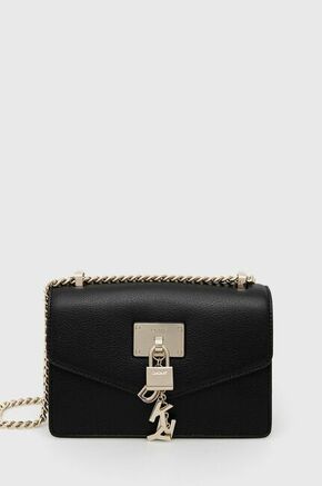 Dkny usnjena torbica - črna. Majhna torbica iz kolekcije Dkny. Model z zaponko