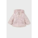 Obojestranska jakna za dojenčke Mayoral roza barva - roza. Jakna za dojenčka iz kolekcije Mayoral. Podložen model izdelan iz kombinacije različnih materialov. Izdelek s posebnim dizajnom, ki omogoča dvostransko uporabo.