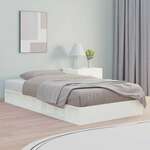 vidaXL Posteljni okvir bel 90x200 cm trden les