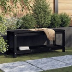 vidaXL Vrtna klop črna 108x35x45 cm trdna borovina