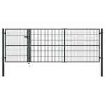 shumee Vrtna vrata s stebrički jeklo 350x100 cm antracitna