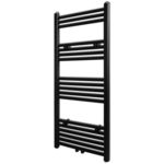 vidaXL Kopalniški radiator z ravnimi cevmi 500x1160 mm črn