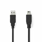 Nedis Kabel USB 2.0/ vtič USB-A - vtič USB Mini-B 5 pinov/ črn/ v razsutem stanju/ 3 m