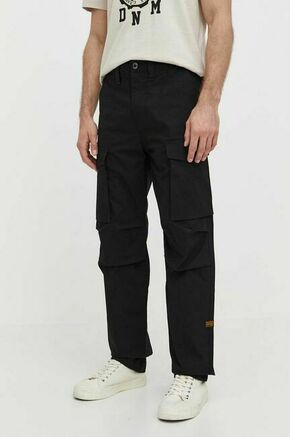 Bombažne hlače G-Star Raw črna barva - črna. Hlače iz kolekcije G-Star Raw. Model izdelan iz enobarvne tkanine. Model iz izjemno udobne bombažne tkanine