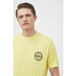 BOSS T-shirt - rumena. T-shirt iz zbirke BOSS. Model narejen iz tanka, rahlo elastična tkanina.