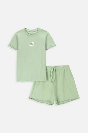 Otroška bombažna pižama Coccodrillo zelena barva - zelena. Otroški pižama iz kolekcije Coccodrillo. Model izdelan iz bombažne pletenine.