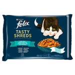NEW FELIX Tasty Shreds z lososom in tunino - mokra hrana za mačke - 4x 80g