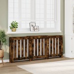 vidaXL Pokrov za radiator dimljen hrast 205x21,5x83,5cm inženirski les