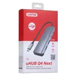Unitek UNITEK USB-C H1107Q razdelilnik s 2 x USB-A in 2 x USB-C priključki, črn, hitrost prenosa do 5 Gbit/s