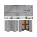 VIDAXL Viseča kotna omarica siva sonoma 57x57x60 cm konstruiran les