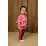 Otroški bombažen pulover Mini Rodini roza barva - roza. Otroški pulover iz kolekcije Mini Rodini. Model izdelan iz vzorčaste pletenine.