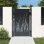 vidaXL Vrtna vrata antracitna 105x130 cm jeklena dizajn trave