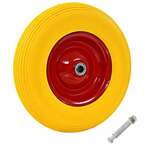Vidaxl Kolo za samokolnico z osjo trden PU 4,00-8 390 mm