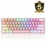 Žična gaming tipkovnica REDRAGON FIZZ RAINBOW K617 RGB MEHANSKA rdeča stikala - Roza/bela