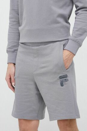 Bombažne kratke hlače Fila siva barva - siva. Kratke hlače iz kolekcije Fila. Model izdelan iz enobarvnega materiala. Lahek in udoben model