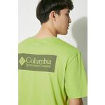 Bombažna kratka majica Columbia North Cascades zelena barva - zelena. Kratka majica iz kolekcije Columbia, izdelana iz elastične pletenine. Model iz zračne bombažne tkanine.