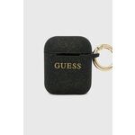 Guess GUACCSILGLBK Ovitek za AirPods črn/črn silikonski bleščice