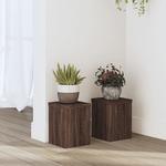 vidaXL Stojalo za rastline 2 kosa rjavi hrast 15x15x20 cm inž. les