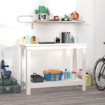 vidaXL Delovna miza bela 110x50x80 cm trdna borovina
