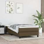 Greatstore Box spring postelja z vzmetnico temno rjava 80x200 cm blago