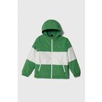 Otroška jakna Tommy Hilfiger zelena barva - zelena. Otroški jakna iz kolekcije Tommy Hilfiger. Delno podložen model, izdelan iz vzorčastega materiala. Izdelek vsebuje reciklirana vlakna.