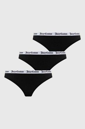 Tangice Juicy Couture 3-pack črna barva - črna. Tangice iz kolekcije Juicy Couture. Model izdelan iz elastične pletenine. V kompletu so trije pari.