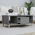 vidaXL Klubska mizica siva sonoma 90x50x36,5 cm inženirski les
