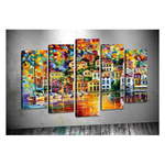 Komplet 5 slik Tablo Center Bright Houses